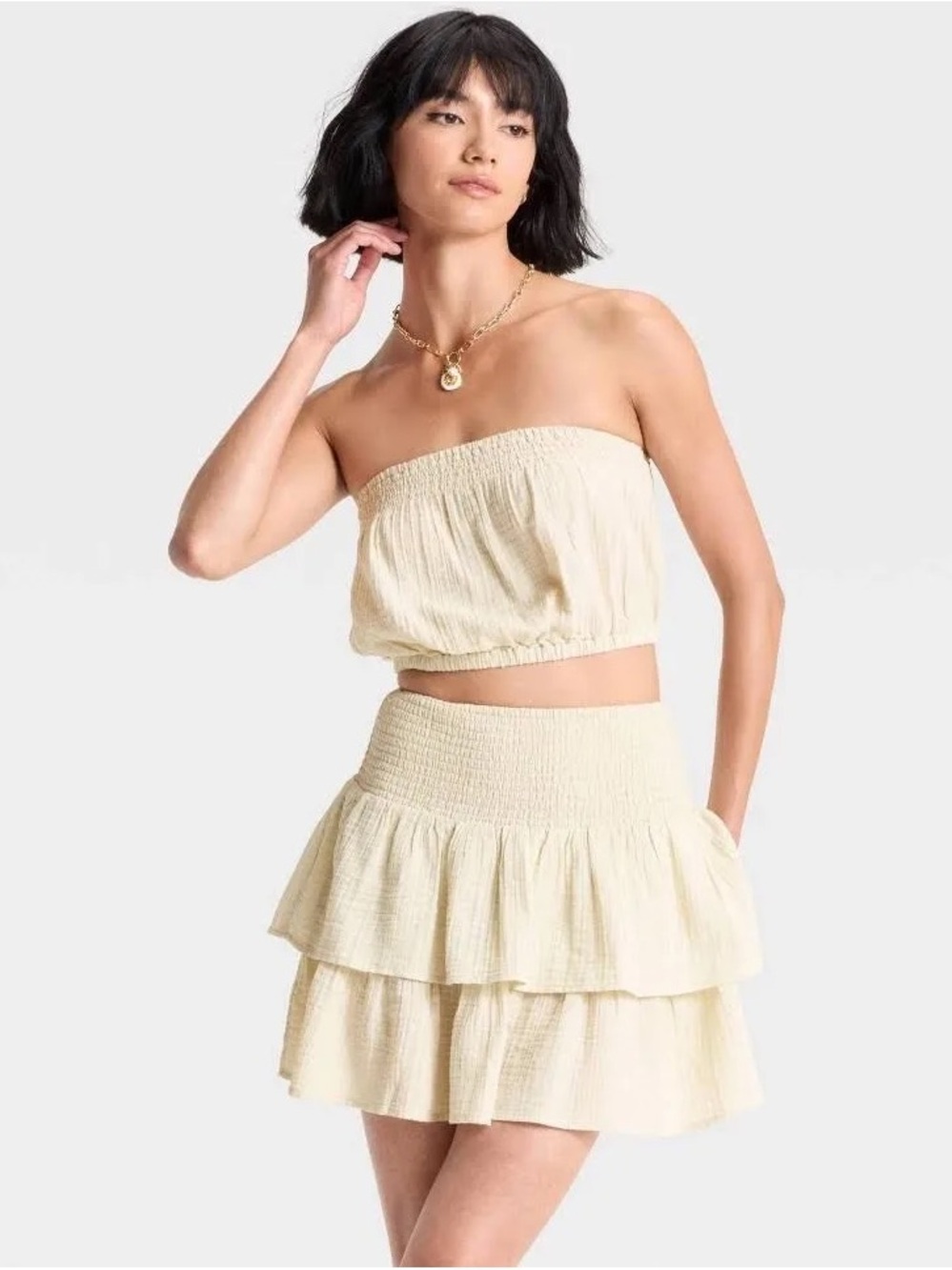 Universal Thread Women's Crinkle Gauze Tube Top